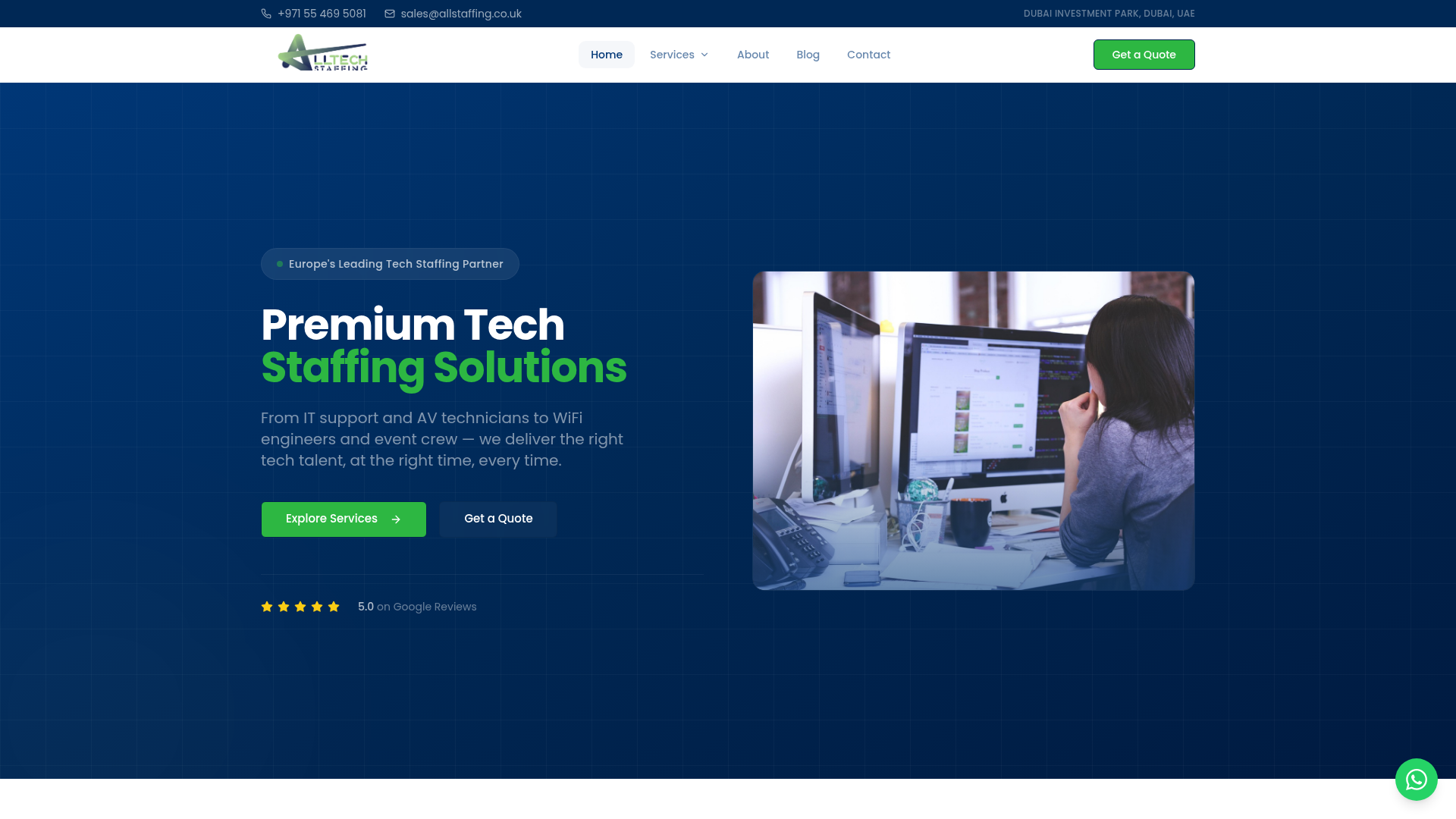 All Staffing UK website