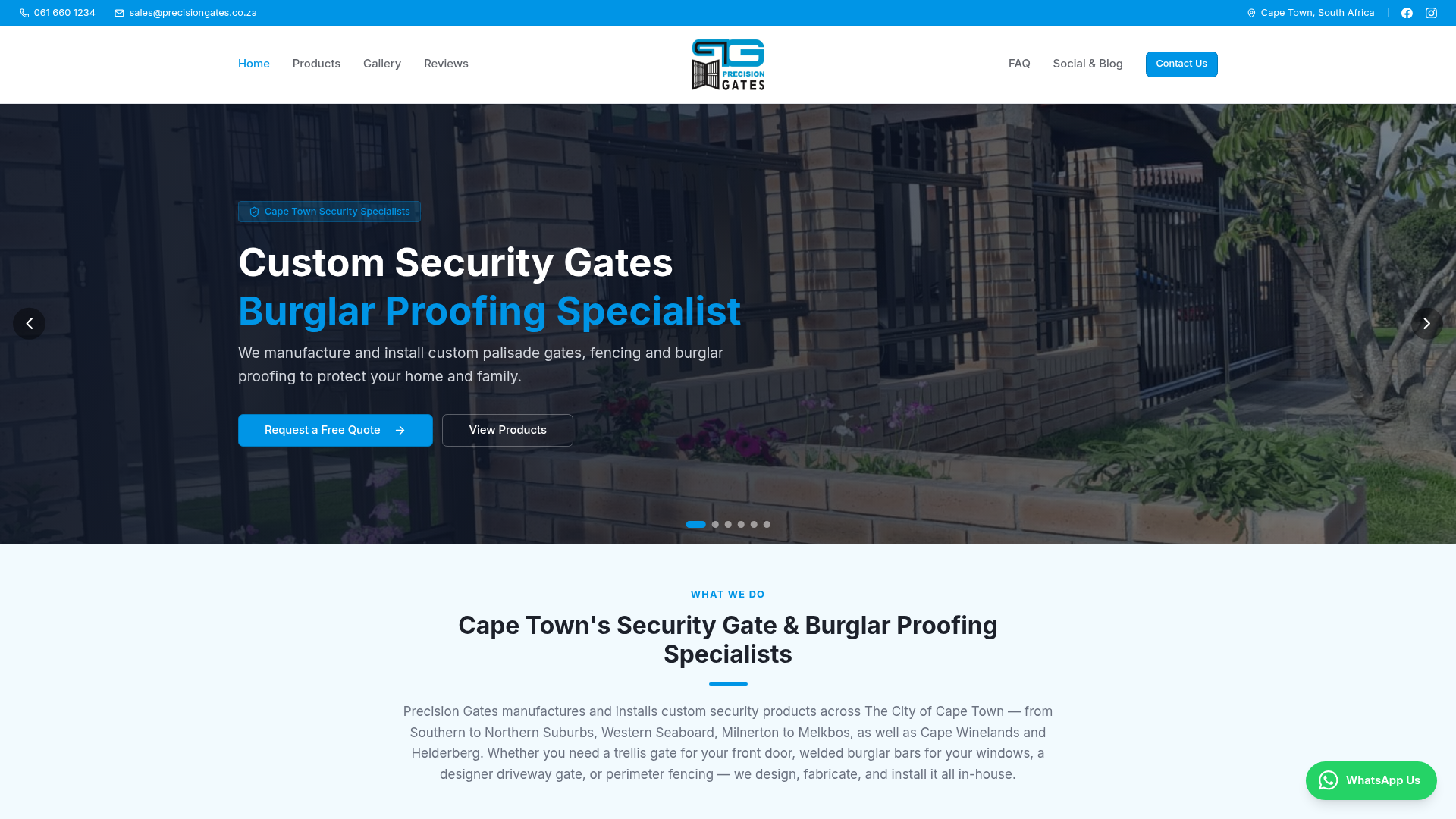 Precision Gates website